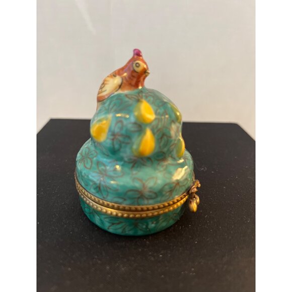 Limoges France 12 Days of Christmas Partridge in Pear Tree Trinket Box - Picture 5 of 7